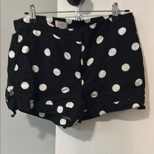LOFT High Waist Black and White Polka Dot Shorts